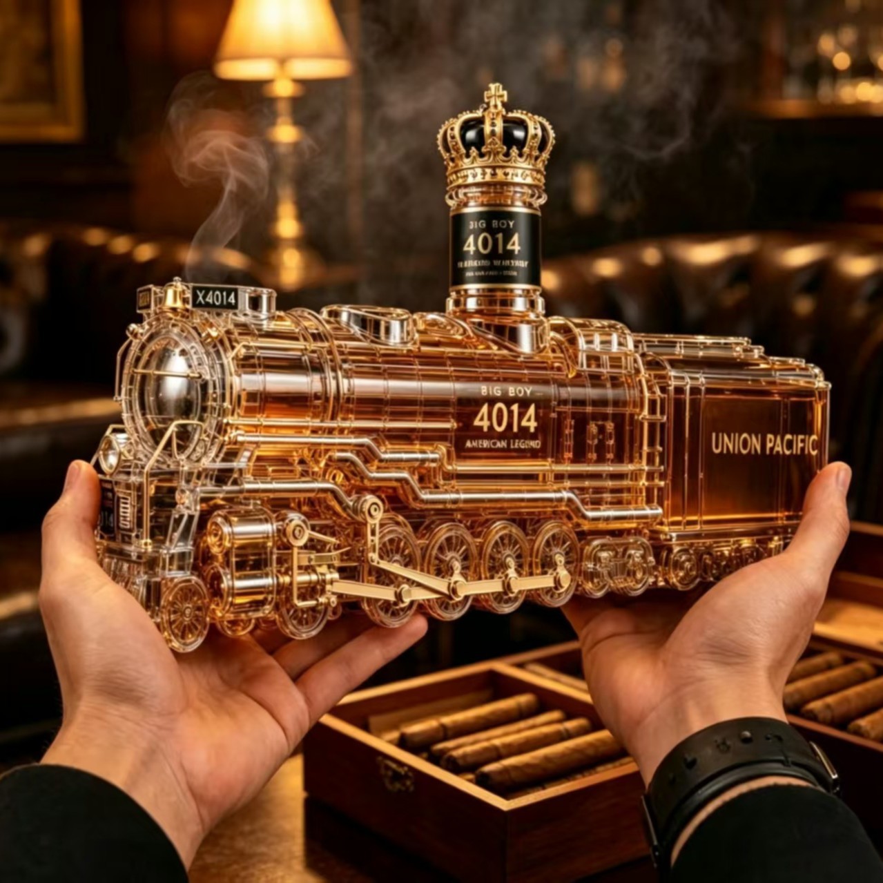 Vintage Collectible Liquor Bottles - Vintage Steam Train Whiskey Decanter Big