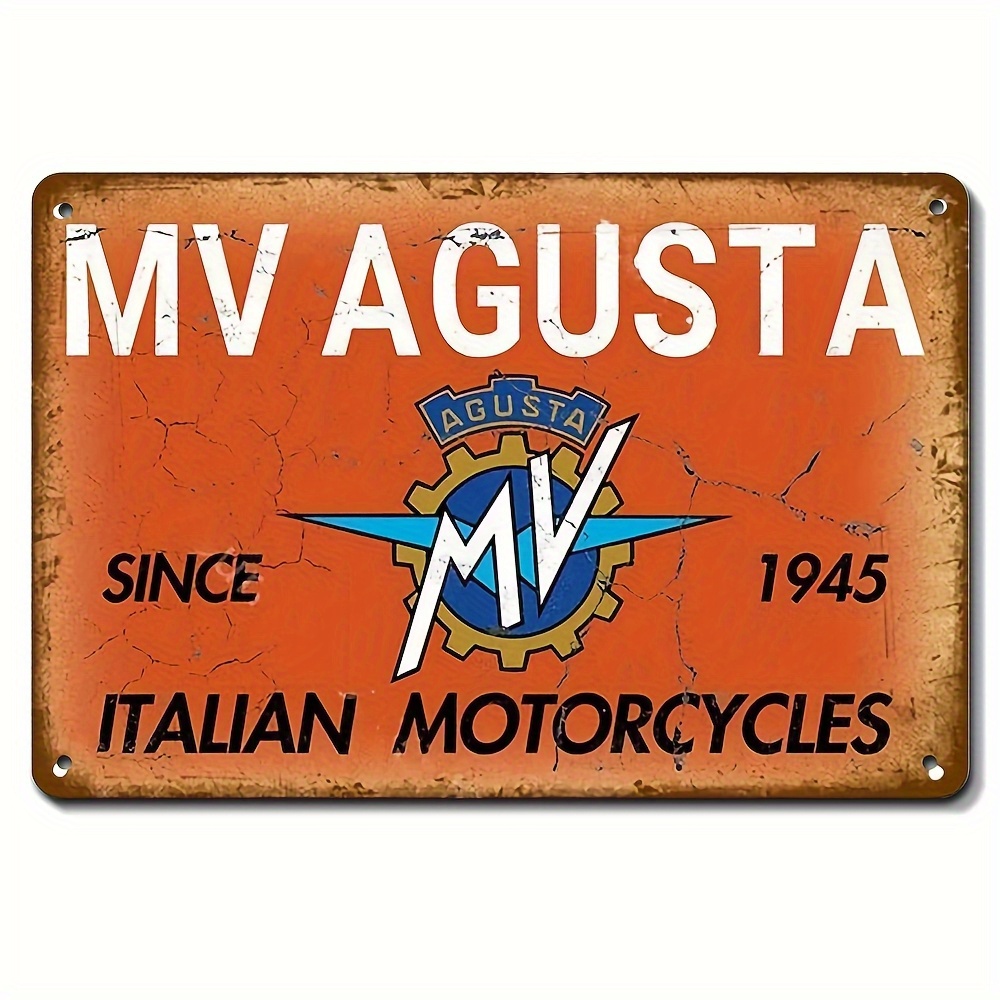 Vintage Collectible Plates - Vintage MV Agusta Italian Motorcycles Metal