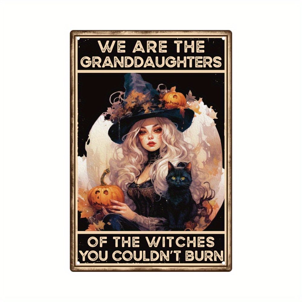 Vintage Witch Metal Tin Sign W - Vintage Collectible Plates review and price