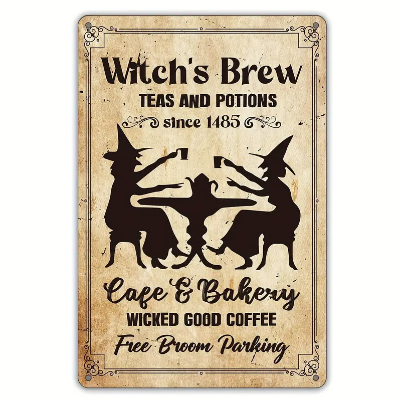Vintage Witch Metal Tin Sign W - Vintage Collectible Plates review and price