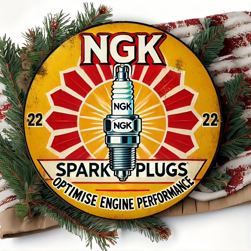 NGK Spark Plug Metal Tin Sign, - Vintage Collectible Plates review and price