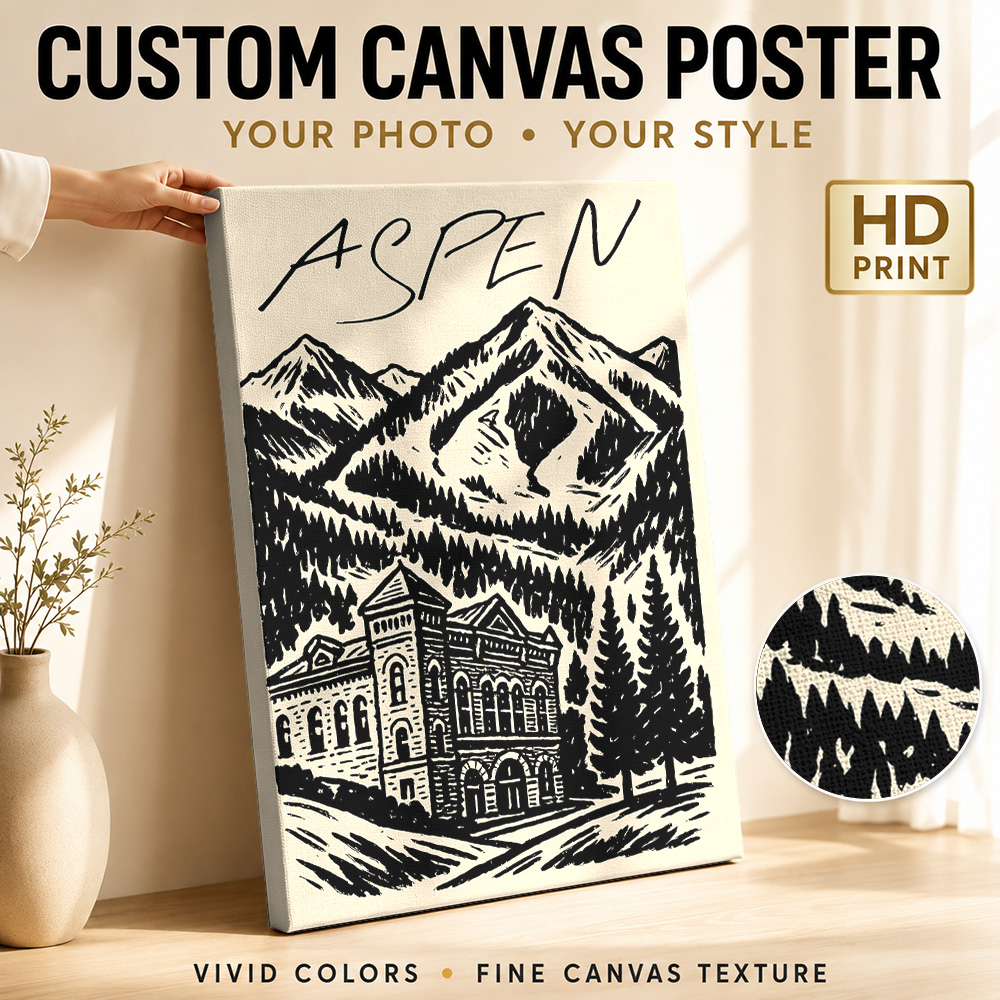 Aspen Vintage Ski Canvas Print - Vintage Collectible Posters review and price