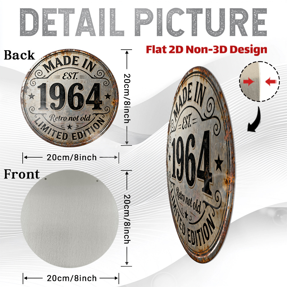 2D Flat, 1pc Vintage 1964 Retr - Vintage Collectible Plates review and price
